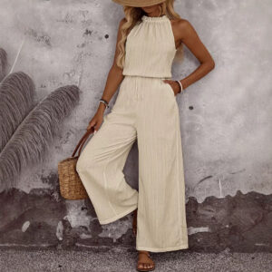 Womens Draped-Neck Vest And Casual Pants Set
