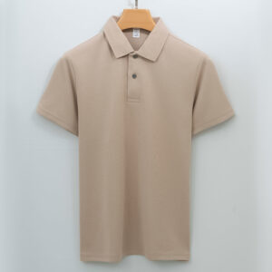 Cotton Seamless Polo-neck Short-sleeve T-shirt