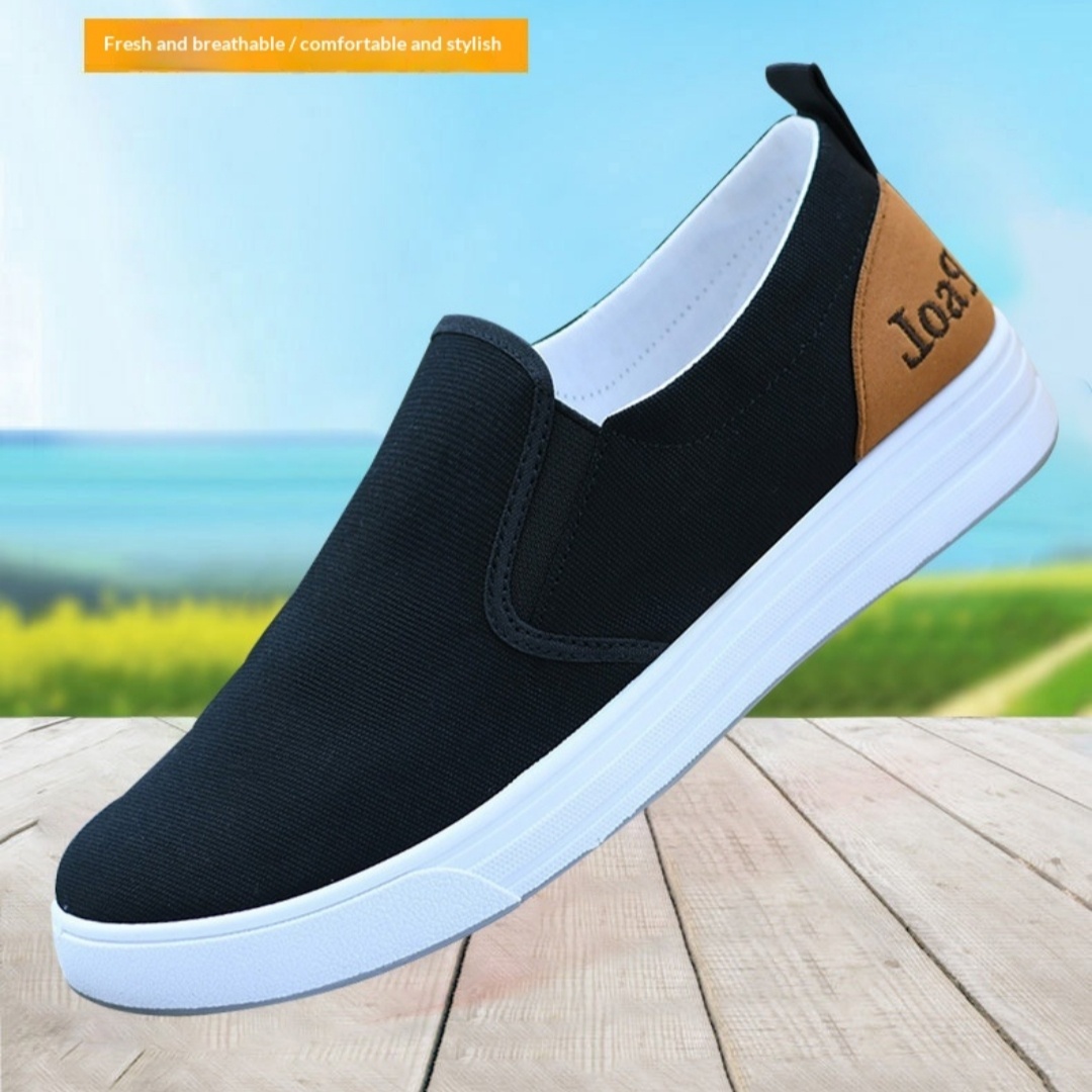 Mens Dad Casual Canvas Sneakers Comfortable Slip-on Design - Image 8