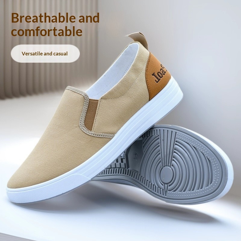 Mens Dad Casual Canvas Sneakers Comfortable Slip-on Design - Image 4