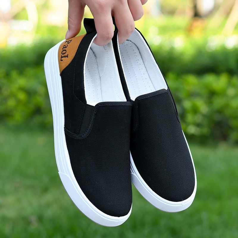 Mens Dad Casual Canvas Sneakers Comfortable Slip-on Design - Image 3